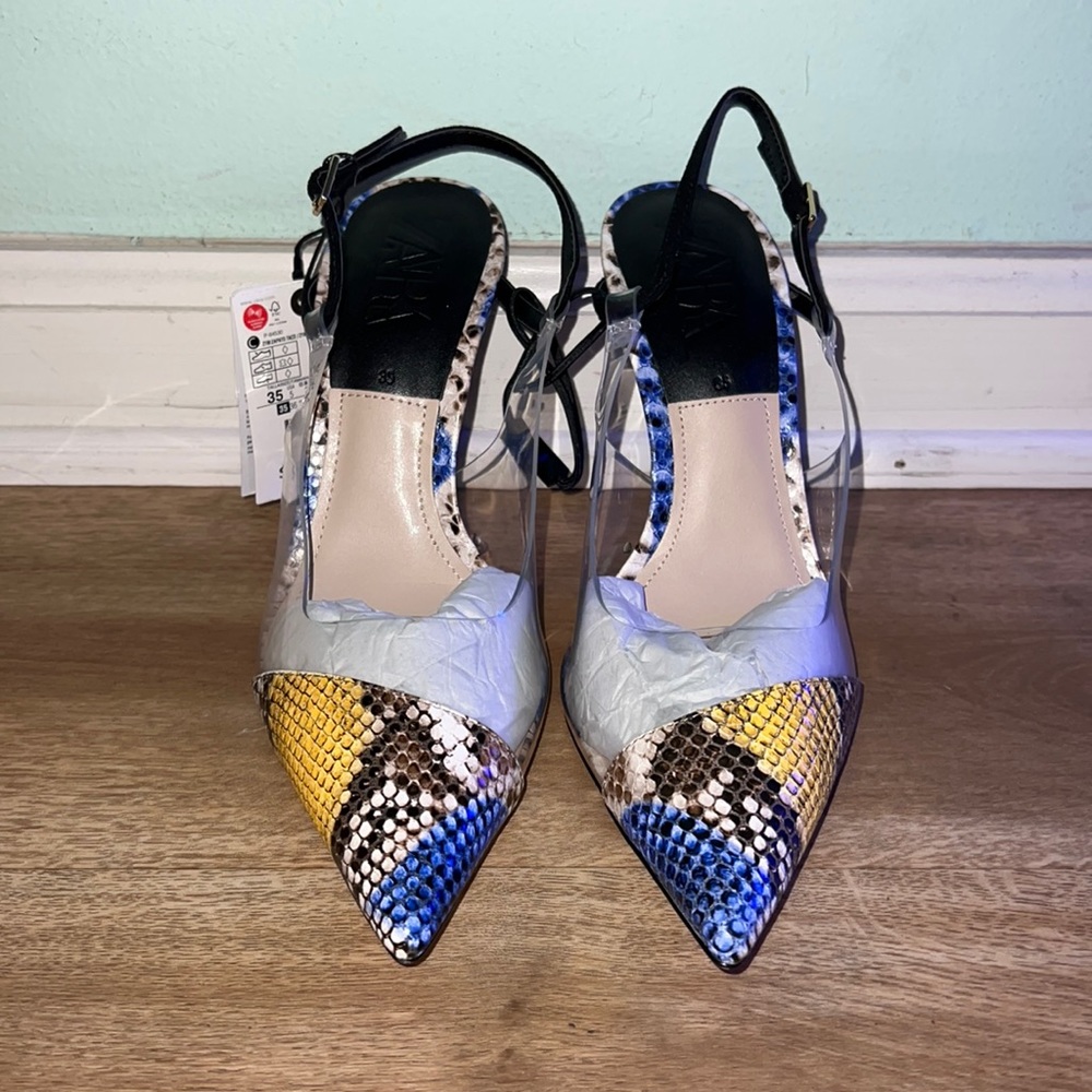 Zara Snake Print Heels